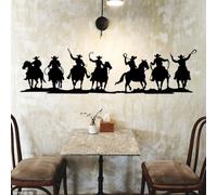 SUPERDANT 2 Stickers Muraux Autocollant Mural Western Cowboy en PVC avec Silhouettes D'Équitation Sticker Mural pour Chambre à Coucher Salon Autocollants Décoratifs