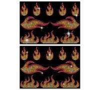 SUPERDANT 20 pièce Strass Thermocollant Flammes 3 styles Autocollants de Transfert de Chaleur en Cristal Flammes Patchs Bling Bling pour T Shirts Vêtements Sacs Fourre Tout