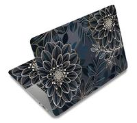 SUPERDANT 3 Autocollants Ordinateur Portable Fleur Dahlia PVC Personnalisables Décoration pour PC Portable 38x27cm Couverture Réutilisable pour Ordinateur Portable 12 13 14 15 15.6 Pouces Coloré