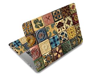 SUPERDANT 3 Pièces Autocollant Ordinateur Portable Housse Decal Motif Carreaux Retro PVC Imperméable Aux Rayures Découpable pour 12 15.6 Pouces Ordinateur Portable Personnalisé Cadeau 38×27cm