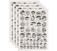 SUPERDANT 4 Feuilles de Papier de Transfert Ceramique Champignon Mystérieux et Particulier Noir Surdimensionné pour Tasses Assiettes Vases Poterie Argile Usage en Atelier de Poterie Vase52x37cm