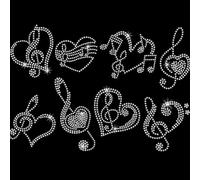 SUPERDANT 4 pièce de Strass Thermocollant en Cristal Love Note à Faire Soi Même à Paillettes Blanches Patch Thermocollant pour Décoration de T Shirts Sacs Oreillers