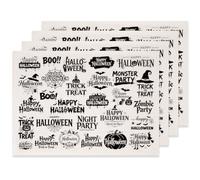 SUPERDANT 4 Pièces 52×37cm Transfert Ceramique pour Poterie Texte Halloween Decalcomanie Autocollant Glissant à l Eau pour Lettres et Décoration de Vase Noir