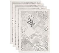 SUPERDANT 4 Pièces Grands Transferts Ceramique 52×37cm/20.5×14.6 in Decalcomanie Céramique Découpable Motif Montagne Abstrait Papier Transfert pour Poterie Faite Main et Utilisation Atelier Noir