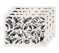 SUPERDANT 4 Pièces Transfert Ceramique Corbeau Decalcomanie pour Poterie Papier Transfert Céramique 52x37cm pour Fabrication de Mugs Decoration de Vase Fournitures pour Atelier de Poterie Noir