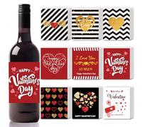SUPERDANT 45PCS Étiquette de Bouteille de Vin pour la Saint-Valentin Je T'aime Autocollants de Bouteille de Vin en Forme de Cœur Doré Étiquettes de Vin pour Bouteilles de Champagne de Fête Couvertures