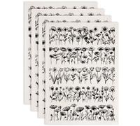 SUPERDANT 4Pc Transfert Ceramique Sous Glaçure Fleurs de Printemps pour Céramique Decalcomanie Marguerite Tulipe Papier Décalques Étiquettes Transferts Céramique Émaillage Porcelaine Argile Décoration