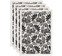 SUPERDANT 4Pcs Papier Decalcomanie Transfert Ceramique Souci Pour Céramique Avec Feuilles Decalcomanie Pour Argile Fournitures Artisanat DIY Décalcomanies À Glisser Sous Émail