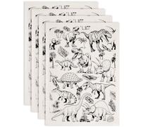 SUPERDANT 4Pcs Papier Transfert Ceramique Sous Émail Dinosaure Papier Décalque Pour Céramique Papier Decalcomanie Plantes Tropicales Décalcomanies En Émail Noir Pour Poterie Paper Transfer À Eau