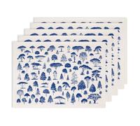 SUPERDANT 5 Feuilles de Papier Decalcomanie Transfert Ceramique Arbre Bleu Sous Glaçure 52x37cm Transfert Hydroglissable Ajustable pour Tasses Assiettes Vases