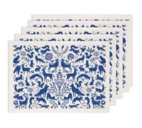 SUPERDANT 5 pcs Papier de Transfert Sous Glaçure Bleu Décals Céramique Faune Silhouettes Animales Cerf Loup Lapin Motifs Floraux pour Tasses Assiettes Vases Débutants Atelier Argile Porcelaine 52x37cm