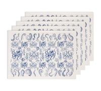 SUPERDANT 5Pcs Papier De Transfert Sous Glaçure Pieuvre Avec Coraux Pour Céramique Porcelain Argile Décalcomanies Émaillage Poterie Bleu Cadeaux Faits Main