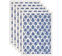 SUPERDANT 5PCS Transfert Ceramique Pour Poterie Peigne Fleuri Décalcomanies En Sous-Glaçure Bleues Decalcomanie Pour Céramique Fournitures Artisanat DIY Autocollants Décoratifs