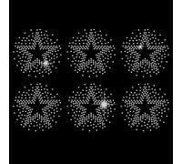 SUPERDANT 6 Pièces Strass Thermocollant Sur Pierre à Fusil Transfert de Chaleur Cristal Décor Pentagramme Étoiles Effacer Bling DIY Patch Vêtements Réparation Hot Fix Applique pour T-Shirts Gilet