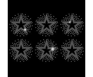SUPERDANT 6 Pièces Strass Thermocollant Sur Pierre à Fusil Transfert de Chaleur Cristal Décor Pentagramme Étoiles Effacer Bling DIY Patch Vêtements Réparation Hot Fix Applique pour T-Shirts Gilet