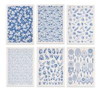 SUPERDANT 6PCS Transfers Sous Glaçure Hibou Champignon pour Céramique Attrape-Rêves Fleurs Papier Décalcomanie Argile Autocollants Décoratifs Céramique Bleu Fournitures DIY Artisanat