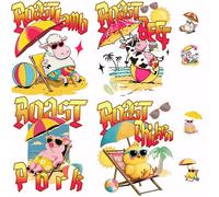SUPERDANT 8 Pièces Transfert Textile Thermocollant Animaux Humoristiques Multicolores Patch Thermocollant Vetement Vacances Papier Transfert pour Textile à Décorations DIY Vêtements T-shirts Coussin