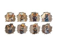 SUPERDANT 8 Stickers Muraux 3D en Forme de Souris Qui Traverse le Mur Sticker Mural pour Souris Woker Sticker Mural pour Chef et Souris à Décoller et à Coller Stikers Murals Autocollants Décoratifs