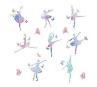 SUPERDANT 8 Styles Décalques de Mur de Ballet Ballerine de Be Décalcomanies Mur Chaussures de Be Décalques de Mur de Papillon de Décoration Murale