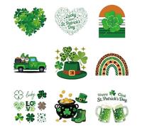 SUPERDANT 9 Pièces deTransfert Textile Thermocollant en Forme de Cœur Feuilles Trèfle Patch Thermocollant Vetement Patch Décalques Applique DIY Décoration pour Vêtements T-Shirts Coussin et Sacs Toile