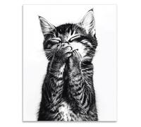 SUPERDANT Affiche Decoration Murale de Chats en Noir et Blanc Affiches D'Art Mural Vintage Impressions de Rire de Chaton Poster Mural Tableaux, Posters et Arts Décoratifs Sans Cadre