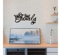 SUPERDANT Art Mural en Métal Home Decor Family Butterfly Wall Decor Tenture Murale Plaques Ornements Art Mural en Fer Sculpture Signe Décoration Murale en Fer Forgé