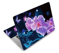 SUPERDANT Autocollant Brillant Pour Ordinateur Phalaenopsis Papillon PVC Universel 12 13 13.3 14 15 15.4 15.6 Pouces Décor Fleuri Protection Antidérapante Étanche Amovible