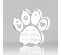 SUPERDANT Cadeaux Commémoratifs pour la Perte d'un Chien Ou d'un Chat Plaque Acrylique en Forme de Patte Vous Avez Laissé des Empreintes de Pattes sur Mon Cœur Ornement Commémoratif 12x6.2cm