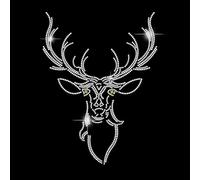 SUPERDANT Cerf Fer Sur Strass Transfert Animal Bling Hot Fix Fer Sur Patch Transfert Décalcomanies Noël Élan Cristal Transfert de Chaleur Vêtements Réparation Décor