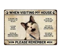 SUPERDANT Chat Plaque Metal Vintage Animaux Plaque Murale Decorative Fer Rustique Mur Décor Lors de la Visite De Maison Citations Deco Vintage pour Chats Maison des Bars Restaurants Cafés Pubs