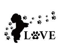 SUPERDANT Chien Motif PVC Stickers Muraux Amour Texte Thème Vinyle Mur Art Lettrage Sticker Mural Citations Intéressantes Autocollant Porte Décor Noir Autocollants Décoratifs