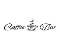 SUPERDANT Coffee Bar PVC Stickers Muraux Vintage Coffee Cup Pattern Sticker Mural Cafe Glass Door Decor Sticker PVC Wall Art pour Coffee Bar Cafe Autocollants Décoratifs 18x56cm