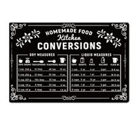SUPERDANT Conversions de Mesures Plaque Metal Vintage Plaque Murale Decorative de Conversion de Capacité de Cuisson Décoration Noire et Blanche Affiche Vintage Panneau Decoratif Exterieur Metal