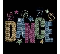 SUPERDANT Danse Fer Sur Strass Thermocollant Étoile Bling Patch Thermocollant Danse avec Rythme Fer Sur Décalque Cristal Transfert de Chaleur T Shirt Hot Fix Autocollants Décor Strass a Coller