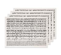 SUPERDANT Décalques Sous Glaçure 4 PC Lettres et Chiffres Avec Polices Variées pour Céramique, Papier Décalcomanie Argile, Autocollants Transferts Émaillage sur Glaçure, Fournitures Artisanat DIY