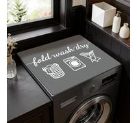 SUPERDANT Dessus Machine a Laver Panier Linge Sale Couverture Tapis Lave Linge et Sèche linge pour Dessus avec Icônes Textes Lavandière Tapis Absorbant à Séchage 60x50cm