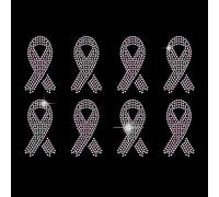 SUPERDANT Fer sur Strass Rose Rubans Transfert de Chaleur pour la Sensibilisation au Cancer du Sein T-Shirt Cristal Décor Clair Bling Bricolage Patch Vêtements Réparation Hot Fix Applique