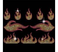 SUPERDANT Fer Sur Strass Transfert Mini Flammes T-Shirt Cristal Transfert de Chaleur Dessins 3 Styles Flammes Coeurs Fer Sur Strass Transfert Bling Décalcomanies Filles