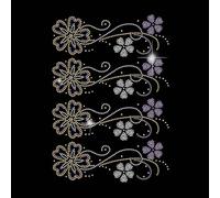 SUPERDANT Fleurs Glands Fer Sur Strass Thermocollant Pétales Cristal Patch Thermocollant Transfert de Chaleur Hot Fix Strass a Coller Cristal Vert Festival T Shirt DIY Art Artisanat