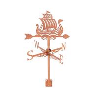 SUPERDANT Girouette Bateau Viking Indicateur de Direction du Vent Instrument de Mesure Installation sur Girouette de Jardin Exterieur Ferme Arrière Cour Belvédère Grange Décoration Art Cuivre Rouge