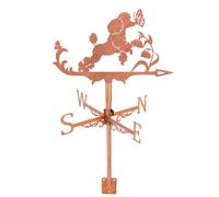 SUPERDANT Girouette de Jardin Exterieur Caniche pour Toit Attrape Chien Papillon Girouettes en Métal Girouette Fleur pour Abris de Jardin Deco Exterieur du Vent en Cuivre