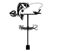 SUPERDANT Girouette de Jardin Exterieur de Pêche en Métal Indicateur de Direction du Vent Instrument de Mesure Installation sur Toit Girouettes Artistique de Grange Noir Deco Jardin Exterieur