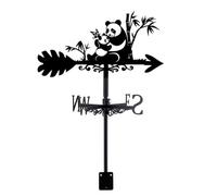 SUPERDANT Girouette de Jardin Exterieur Panda en Métal Girouettes Indicateur de Direction du Vent Instrument de Mesure Installation sur Toit Décoration Artistique Noir Deco Exterieur Cadeau du Père