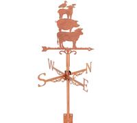 SUPERDANT Girouette de Jardin Exterieur pour Toit Motif Animaux de la Ferme Vache Mouton Cochon Canard Girouettes pour Abri de Jardin Deco Exterieur du Vent en Cuivre