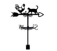 SUPERDANT Girouette en forme de poulet ou de chat avec fleur en métal avec animaux - Décoration de jardin pour ferme, jardin, extérieur, cour