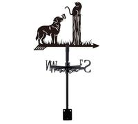 SUPERDANT Girouette Métal Chien Chat Papillon Noir Indicateur Direction Vent Mesure Installation Girouette de Jardin Exterieur Ferme Arrière Cour Gazebo Grange Décoration Artistique