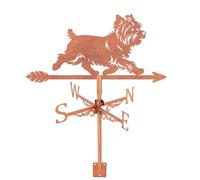 SUPERDANT Girouette Yorkshire Terrier Indicateur de Direction du Vent Instrument de Mesure Installation Girouette de Jardin Exterieur pour Jardin Ferme Arrière Cour Belvédère Grange Art Cuivre Rouge