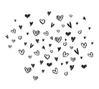 SUPERDANT Hear Shape Stickers Muraux Noir et Blanc Amour Vinyle Sticker Mural Amovibles Stikers Murals pour Chambre d'enfant Maternelle Autocollants Décoratifs la Saint-Valentin 29x90cm