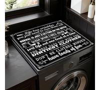 SUPERDANT Housse de Machine à Laver pour Dessus Coussinet Lavez Vos Soucis Loin Sécheuse Dessus de Lave-Linge ou de Sécheuse de Protection Phrases de Vie Drôles pour Accessoires de Buanderie 60x50cm