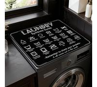 SUPERDANT Housse de Machine à Laver pour Tapis Supérieur Guide des Symboles de Lessive Dessus de Sécheuse Protège Mat pour Lave linge ou Sécheuse Accessoires de Buanderie Antidérapant 60x50cm